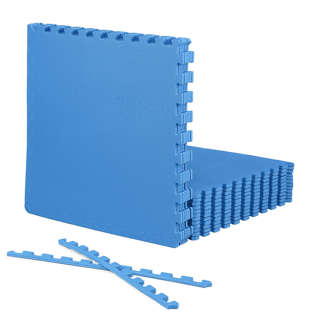 CAP Interlocking Exercise Foam Mats, 72 SQ.FT Diamond, TATAMI, T-Pattern 1/2-Inch Thickness Tiles CAP 