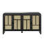 Buffet boho en rotin avec tablettes réglables