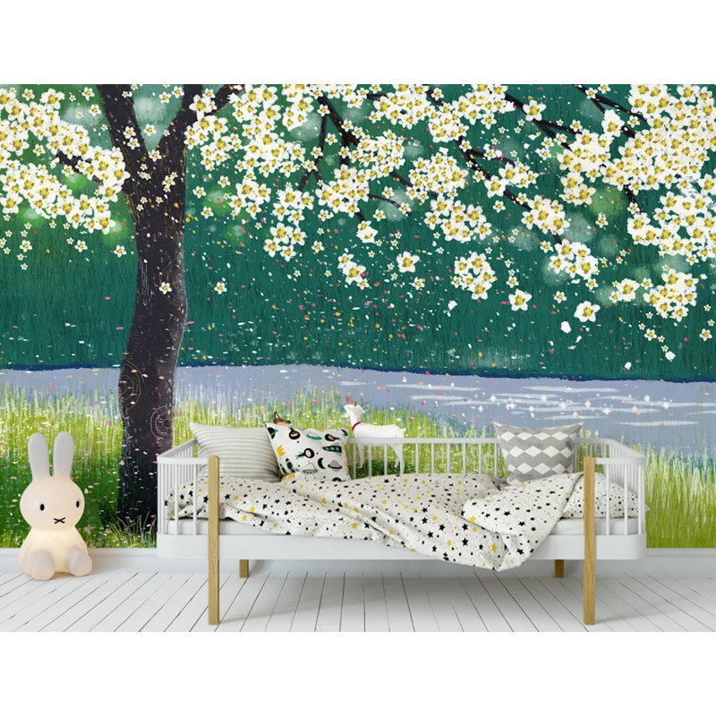 Murale à peindre Forest Peach Blossom, L 6,25 pi x l 9,33 pi