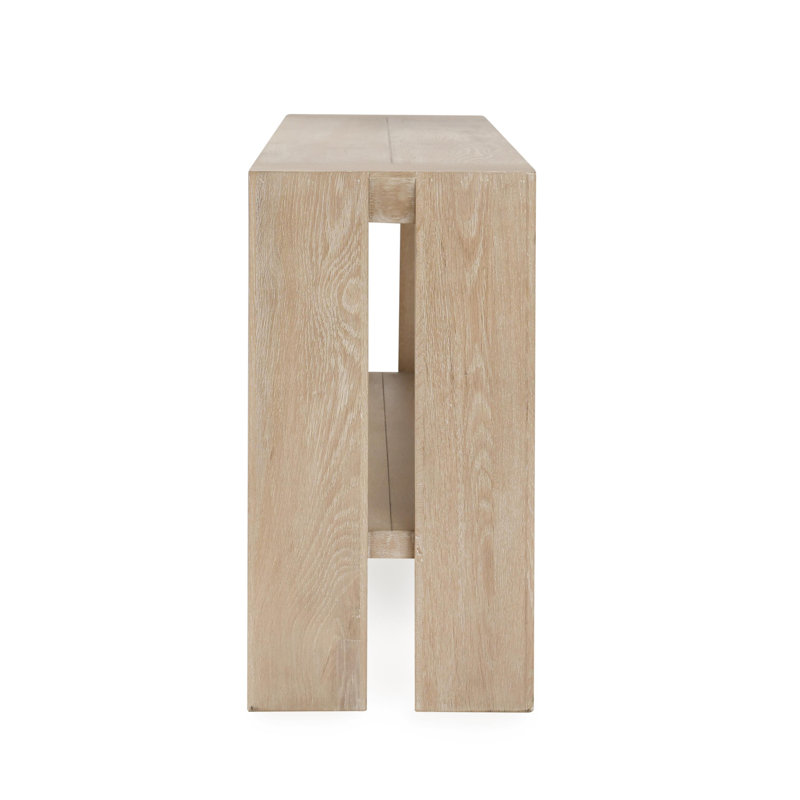 Troy 72" Solid Wood Console Table, Aged Cream