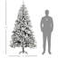 Arbre de Noël artificiel de 7,5 pi avec des pointes enneigées, réaliste, ignifuge, facile à installer et à ranger, forme de branche réaliste, assemblage proposé