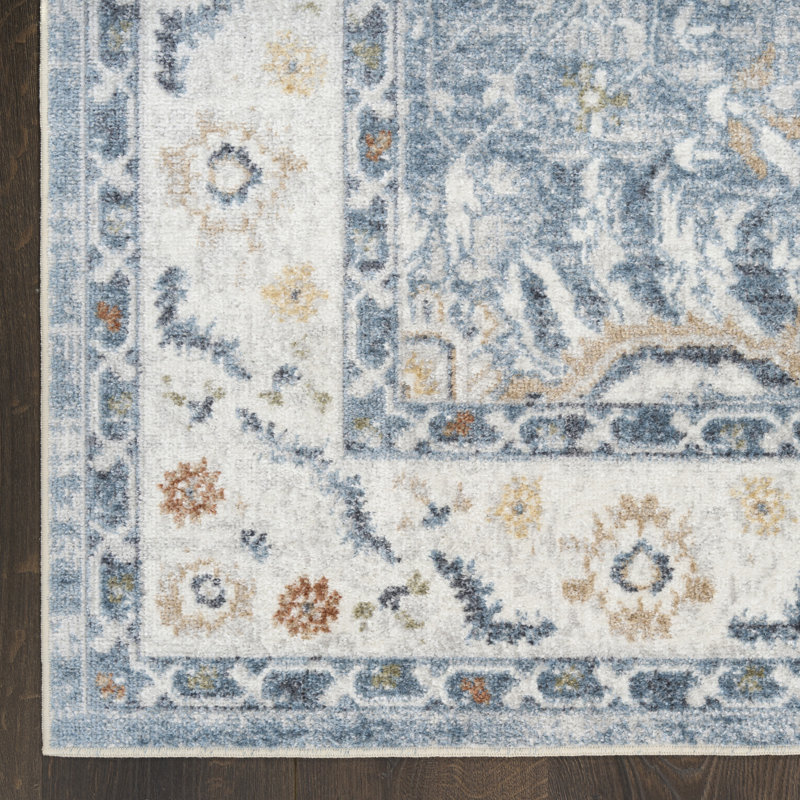 Graceanna 3'3" x 5' Blue Vintage Indoor Rug, Rectangle 3'3" x 5'