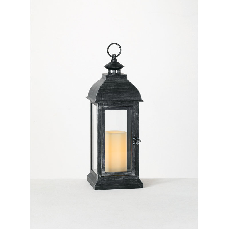 Lanterne de table en métal 17,5 po Mellott Candle Impressions, Noir