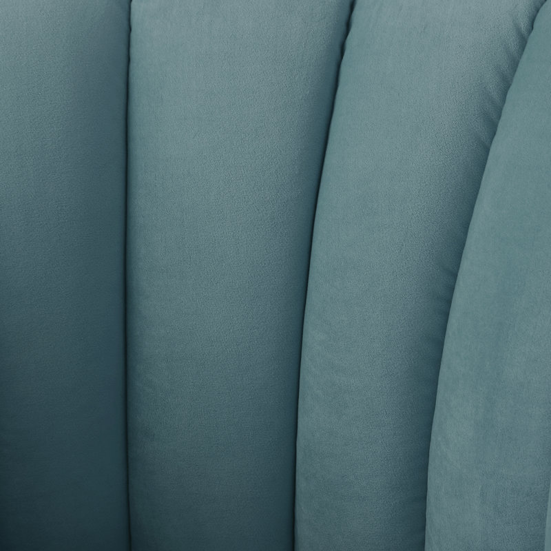 Fauteuil demi-tonneau Khalid, Or, Bleu sarcelle