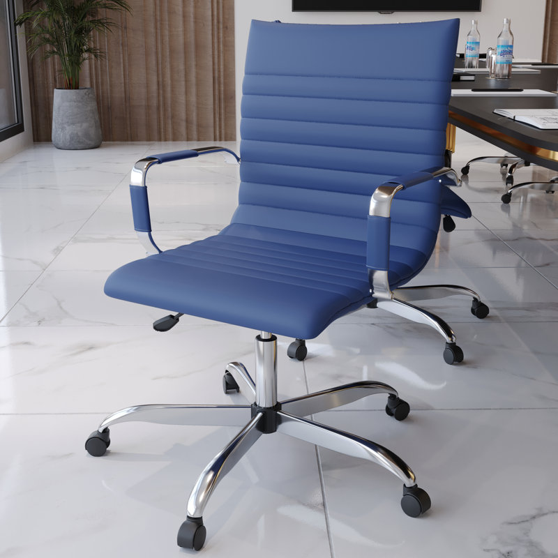 Fauteuil de conférence ergonomique Sorrells, Bleu marine