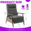 Fauteuil inclinable moderne à accoudoirs en bois avec repose-pieds rembourré, structure en bois franc-294968625-294968624