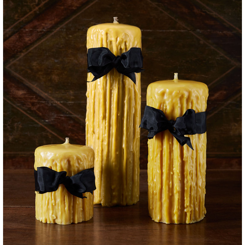 Unscented Pillar Candle, 5" x 4.5", Gold