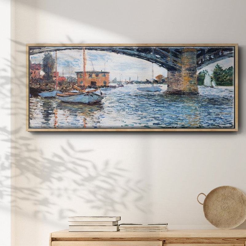 Le pont à Argenteuil, temps gris, 1874, H 20 po x l 50 po x P 1,5 po, Naturel