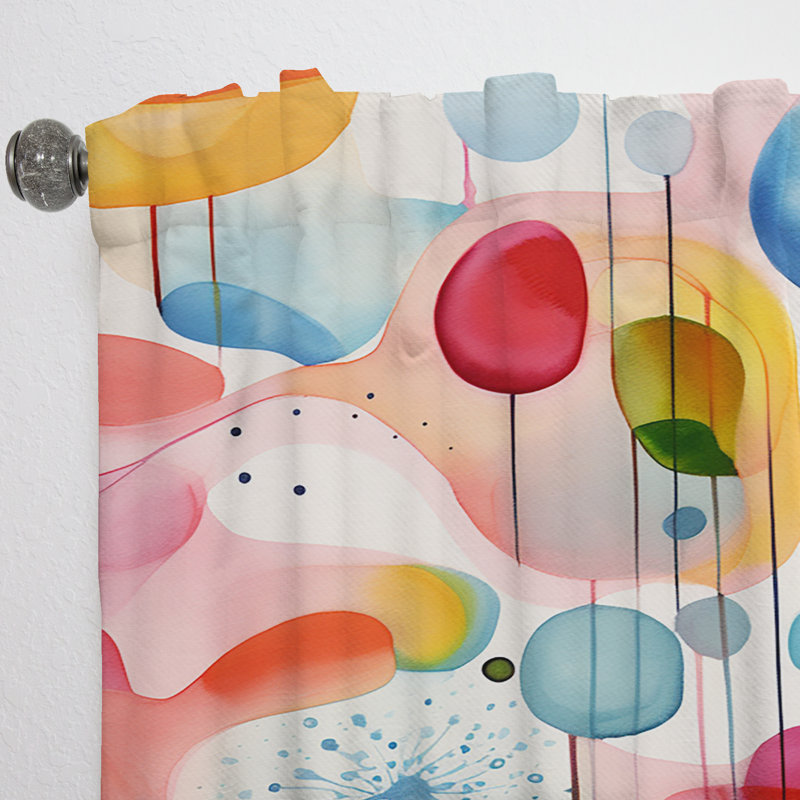Antaqui, motif géométrique coloré Mid Century Shapes III - rideau abstrait - velours obscurcissant - 1 panneau