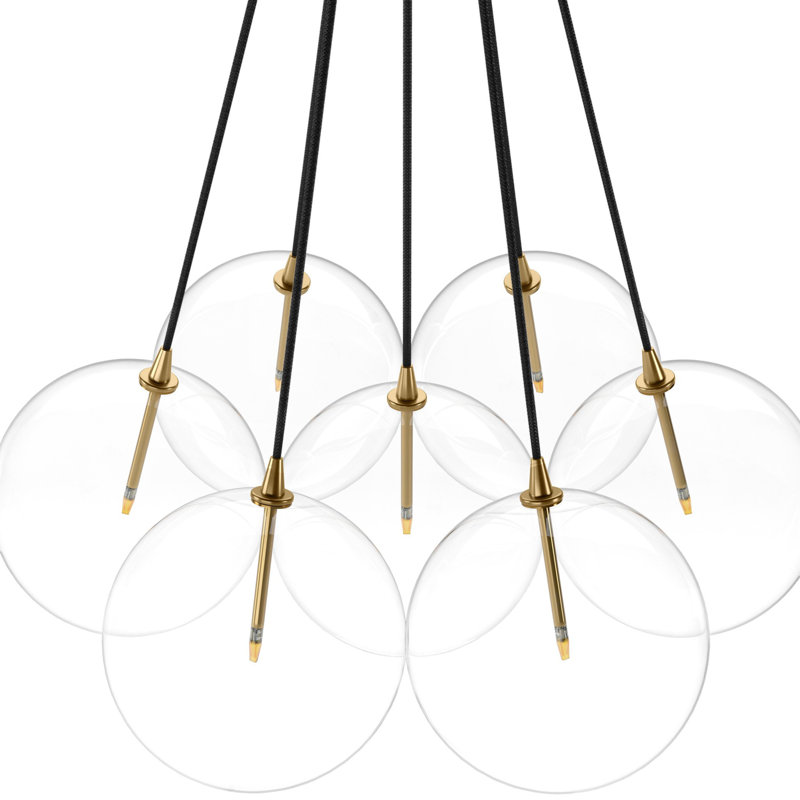 Cloud 7 - Light Chandelier, Burnished Brass
