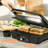 HomCom 13.75'' Non Stick Electric Grill Sandwich Maker with Lid