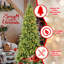 Arbre de Noël mince de 7 pi avec 400 lumières DEL blanc chaud - 1180 pointes PE + PVC, conception à charnières peu encombrante, support en métal robuste-1767322147-1767322159