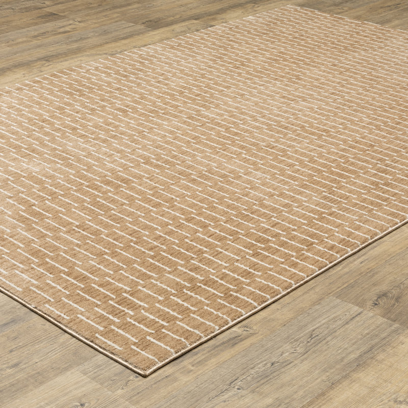 Tapis rouille / beige Orion, Rectangle 6 pi 7 po x 9 pi 6 po