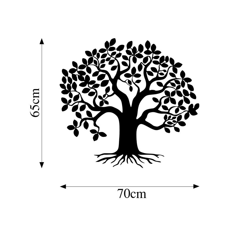 Stylish Decorative Metal Wall Accessory, Black, 27.6 x 25.6 inches | 100% Metal, Thickness: 0.06 inches | Easy Wall Mounting with Back Piece | Perfect for Home Decor, Modern Aesthetic & Unique Touch