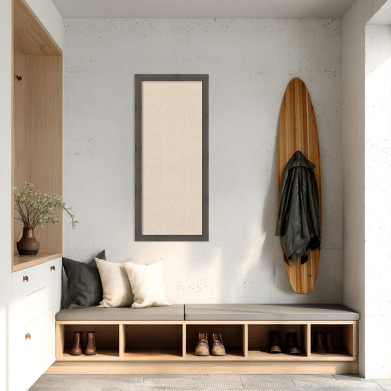  Tableau d'affichage encadré en tissu, lin naturel par Creative Bunch Studio, Taille du tableau 16 x 40