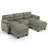 Efaz 5-Piece Corduroy Upholstered Modular Sectional, 2 Ottomans, Pillowtop Arm-106924051