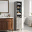 Grande armoire de rangement autoportante de grande capacité de 72 pouces avec tablettes internes réglables pour la salle de bain