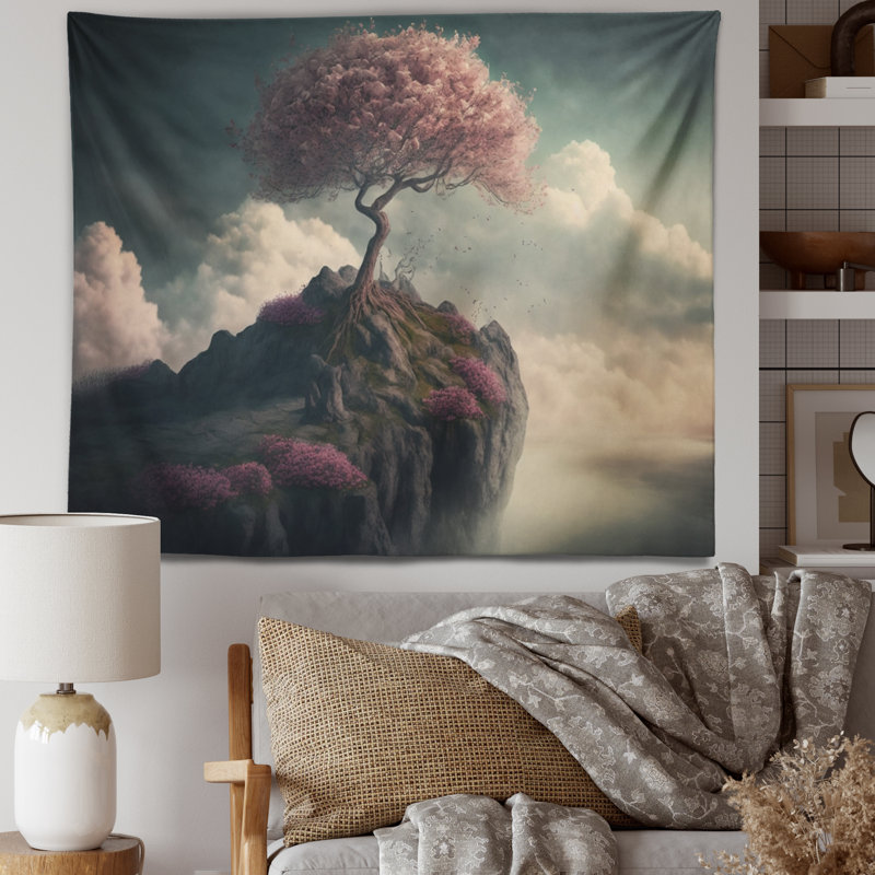 Tapisserie en polyester avec punaises, H 50 po x l 60 po
