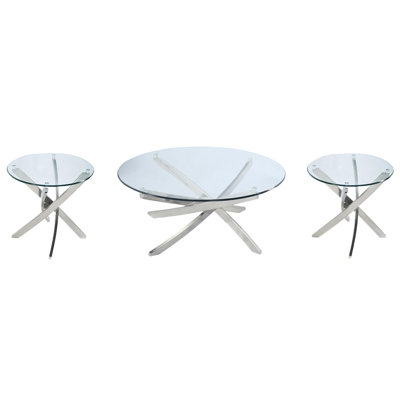 Madison Round Cocktail Table With 2 End Table
