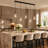 41.7" W 5-Light Dimmable Linear Kitchen Island Pendant With Teardrop Glass Shade