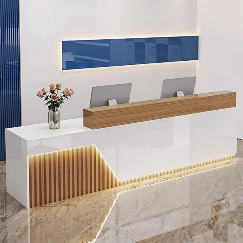 Bureau de réception Salon avec éclairage DEL, plateau à clavier et verrouillable pour salon