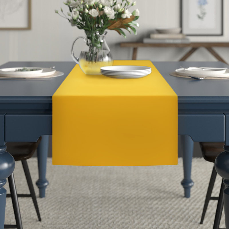 Doster Table Runner, 72" x 16", Yellow, Solid Colour