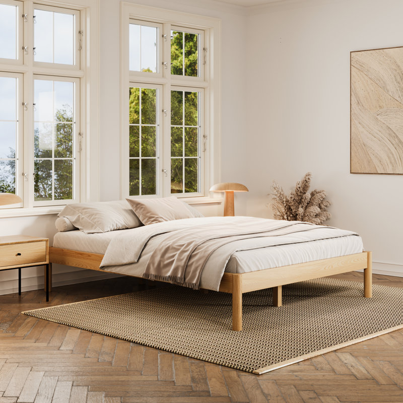 Ardin Solid Wood Bed Frame, Natural, Queen