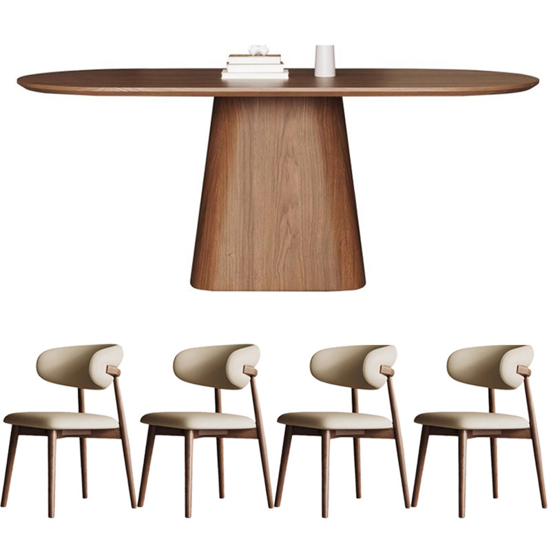 Ensemble de table de salle à manger en bois massif de style rétro, H 29,5 po x L 78,7 po x l 35,4 po