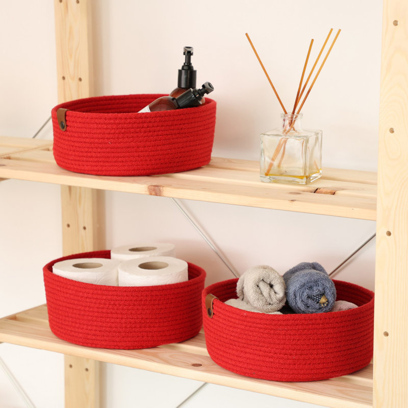 Ebern Designs Decorative Basket, Red