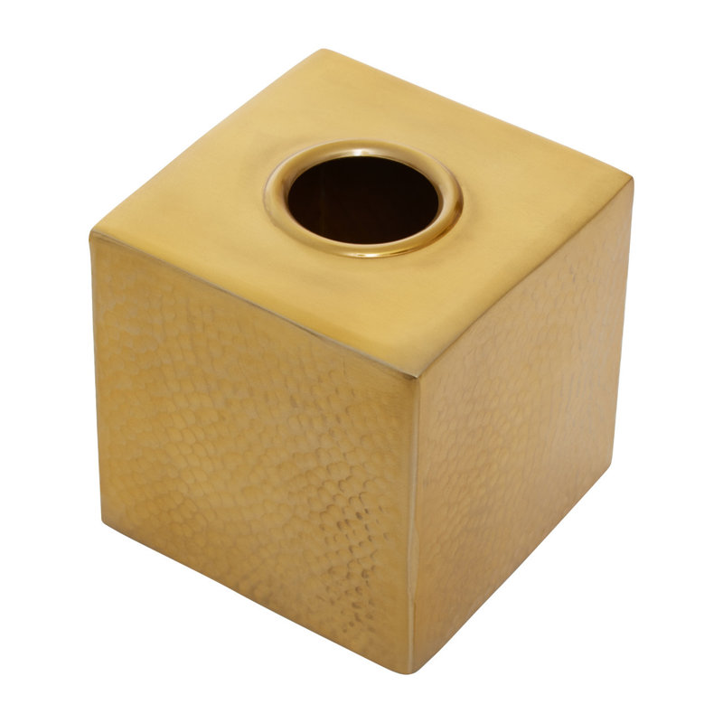 Strout Tissue Box Cover, Gold
