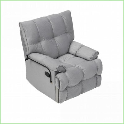 Canapé simple en tissu - gris, petit salon avec dossier réglable, support pour téléphone et amp; Plateau | Gris | Ours en peluche | Dossier rembourré