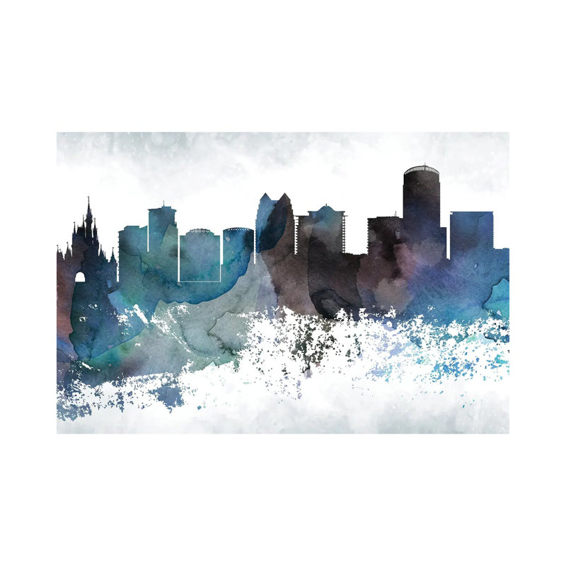 Orlando Bluish Skyline by WallDecorAddict - Wrapped Canvas Gallery-Wrapped Canvas Giclée