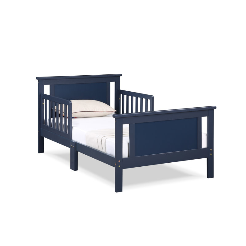 Connelly Toddler Bed and Nightstand Bundle, Midnight Blue, Black