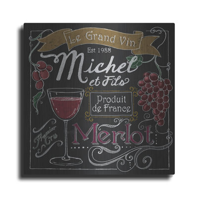  «Wine Chalkboard I» par Fiona Stokes-Gilbert, art mural en métal