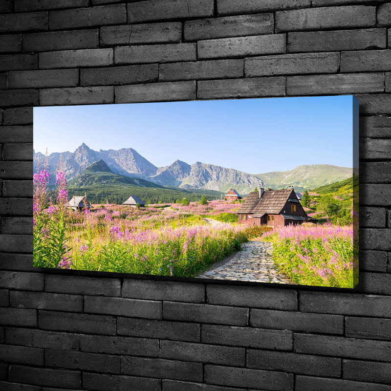 Cottages In The Mountains - No Frame Print on Canvas, 50cm H x 100cm W