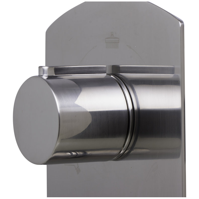 Mélangeur de douche thermostatique à 3 voies, Nickel brossé