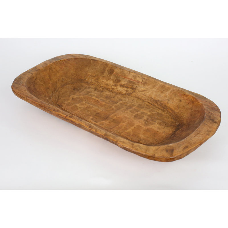 Bol décoratif en pâte de bois vieillie Tulon, Naturel, H 3 po x l 22 po x P 12 po