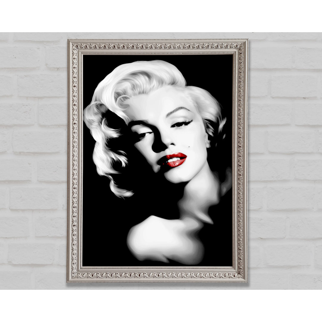 Marilyn Monroe Rote Lippen Portrait - Druck