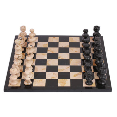 Jeu d'échecs beige fait à la main Sausalito