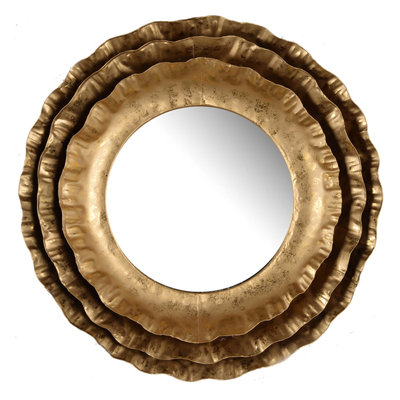 16" Round Wall Mirror With  Metal Frame