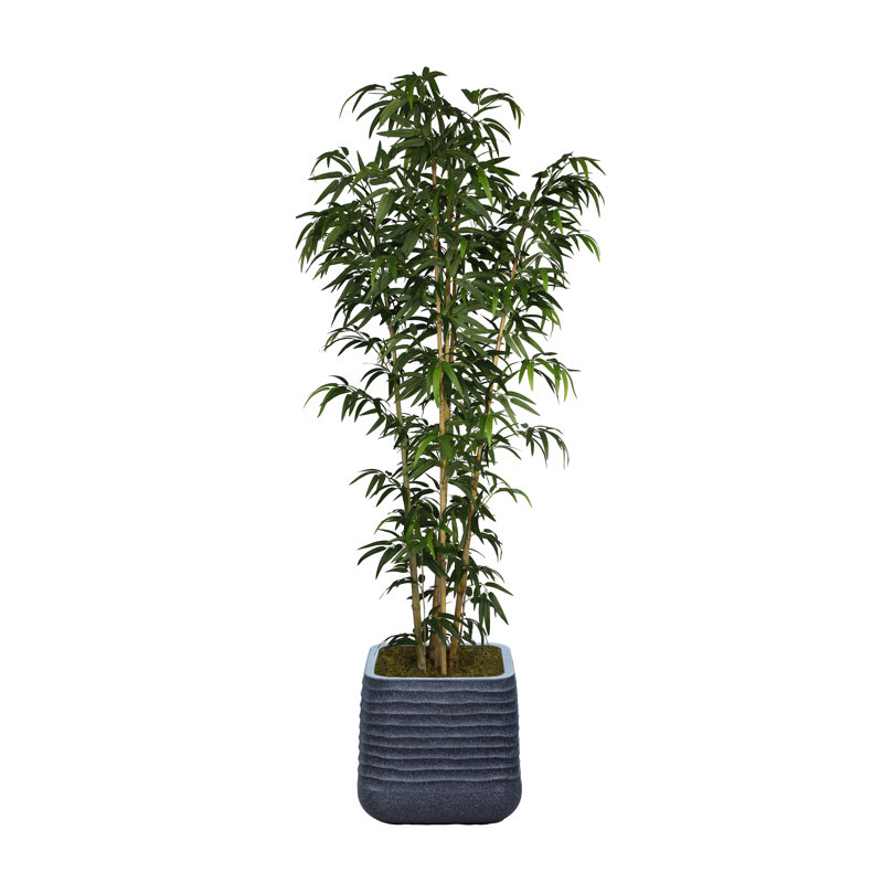 Arbre en bambou artificiel 78,57 po en pot, Noir