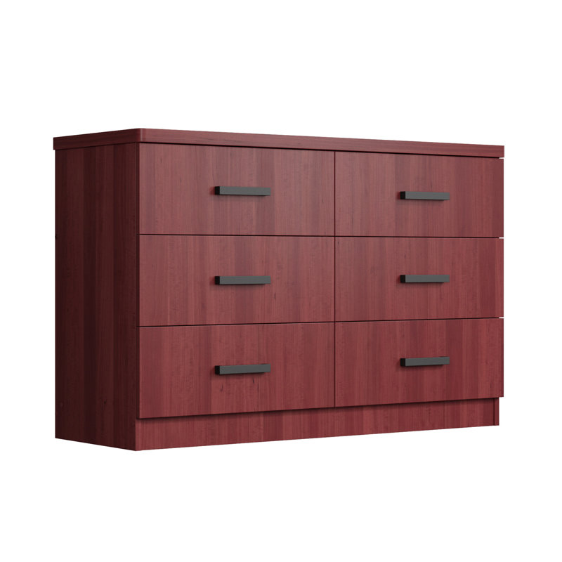 Commode 6 tiroirs Barstis, Acajou