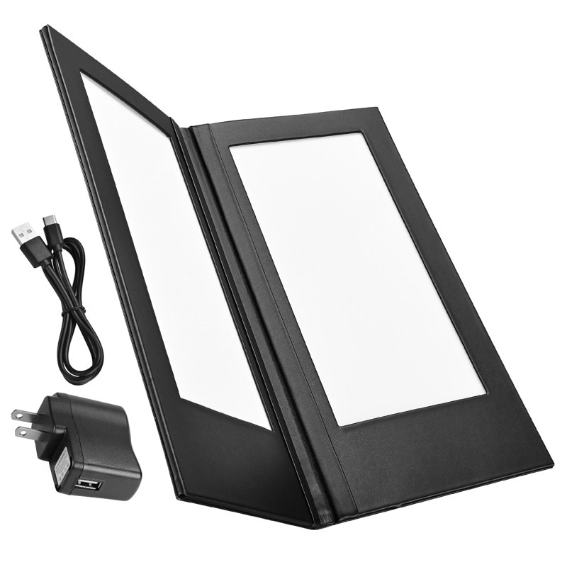 Backlit Illuminated Menu Holder, 7.25" H x 14" W x 0.5" D