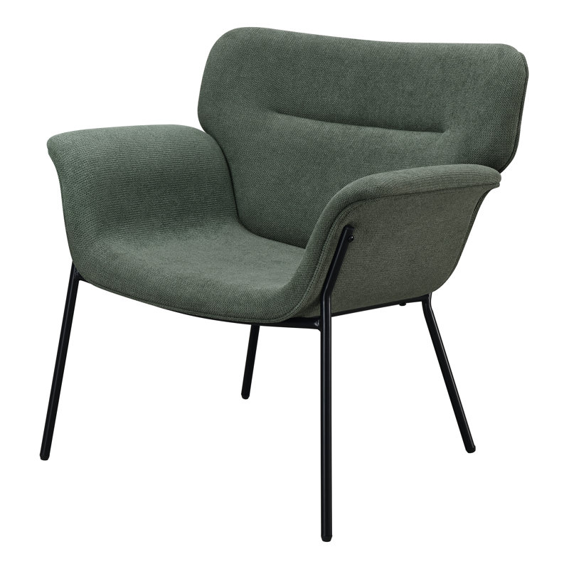 Upholstered Horizontal Tufted Back Accent Chair, Ivy Polyester Blend