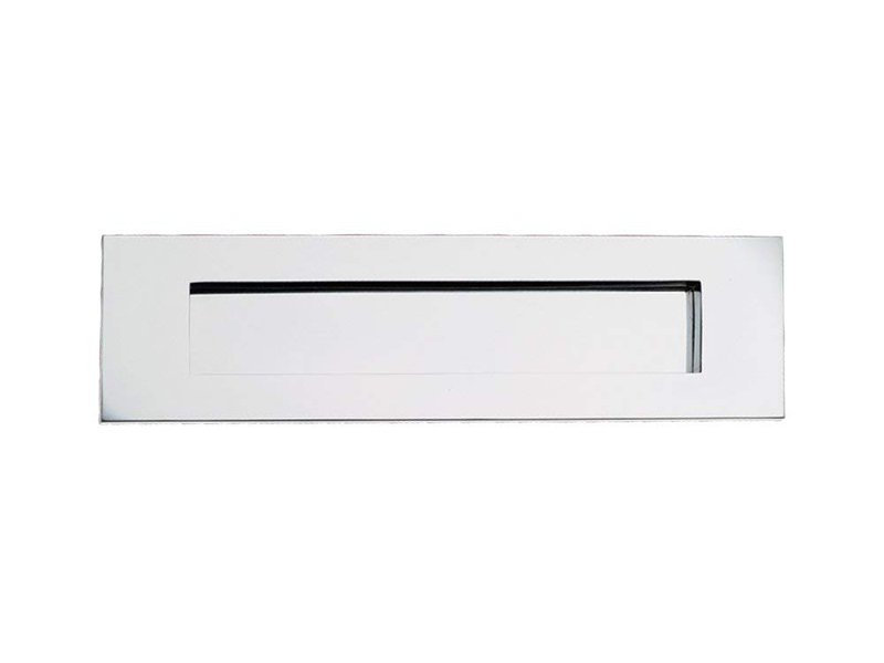  Victorian Design Postal Letter Plate in Polished Chrome Finish, Mail Slot - 12" x 4"
