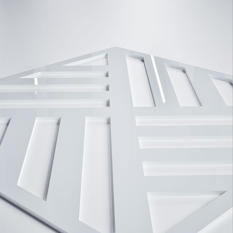 Petits panneaux muraux décoratifs en acrylique Allen, petit, l 11 3/8 po x H 11 3/8 po x T 1/8 po, blanc, Blanc