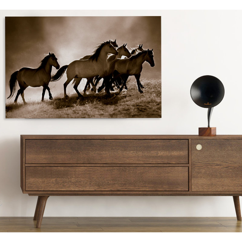 Chevaux sauvages - reproduction de cadre photo, Toile tendue, H 24 po x l 36 po x P 2 po