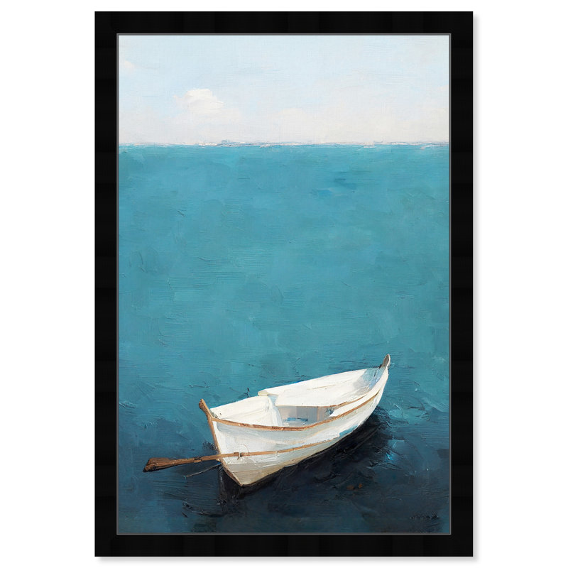 Côte perdue - Peinture sur papier encadrée, Noir, H 47 po x l 32 po