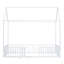 Full Size Metal House Bed With Fence And Door-417286142