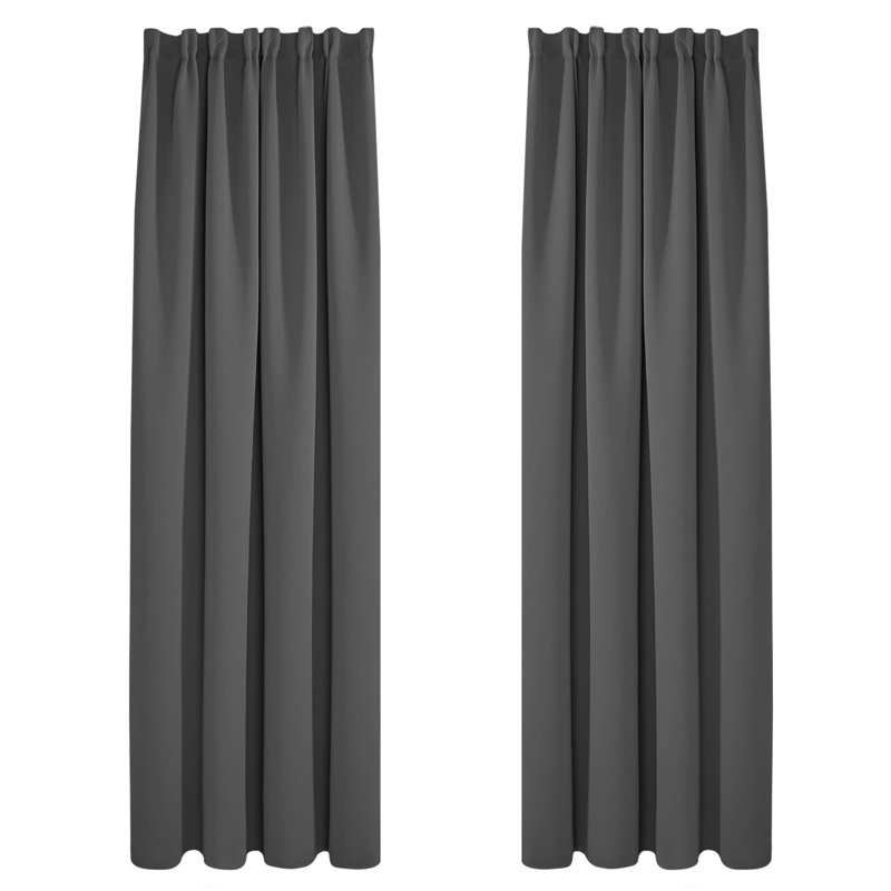 Purrier Polyester Blackout Pinch Pleat Curtain Pair, 55cm Width x 290cm Drop